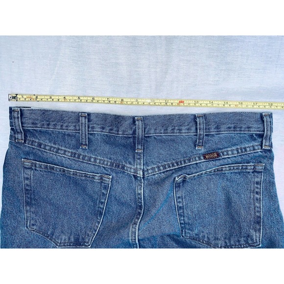 36x30 Rustler Regular Fit Straight Leg Mens Hardworking Denim Blue Jeans Issue - Picture 10 of 12